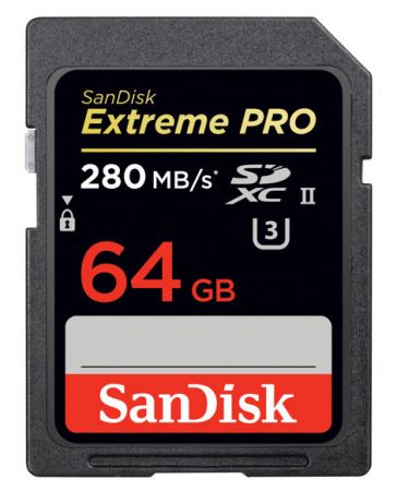 SanDisk Extreme PRO SDXC 280MBs 64GB card