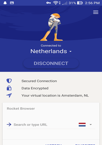 Rocket VPN Connected