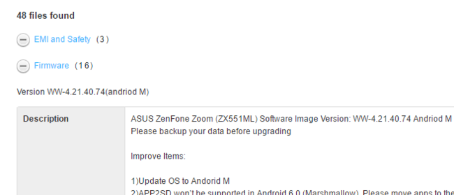 ZenFone Zoom ZX551ML Firmware Download